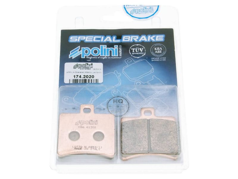 Obrázok z brzdové doštičky Polini sintered pre Aprilia SR50, Scarabeo, Baotian BT49QT