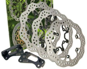 Obrázok z Brzdový kotúč sada NG Wavy OVERSIZE pre Yamaha T-Max 500 (-2011) predn.+ vzadu