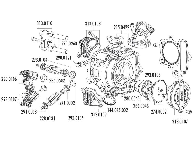 Obrázok z Tesnenia valca (sada) Polini 107cc 52mm pre Honda XR 50