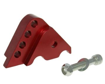 Obrázok z podložka pod tlmič zvyšujúca  CNC nastaviteľná 4 diery  - červená farba Minarelli horizontal