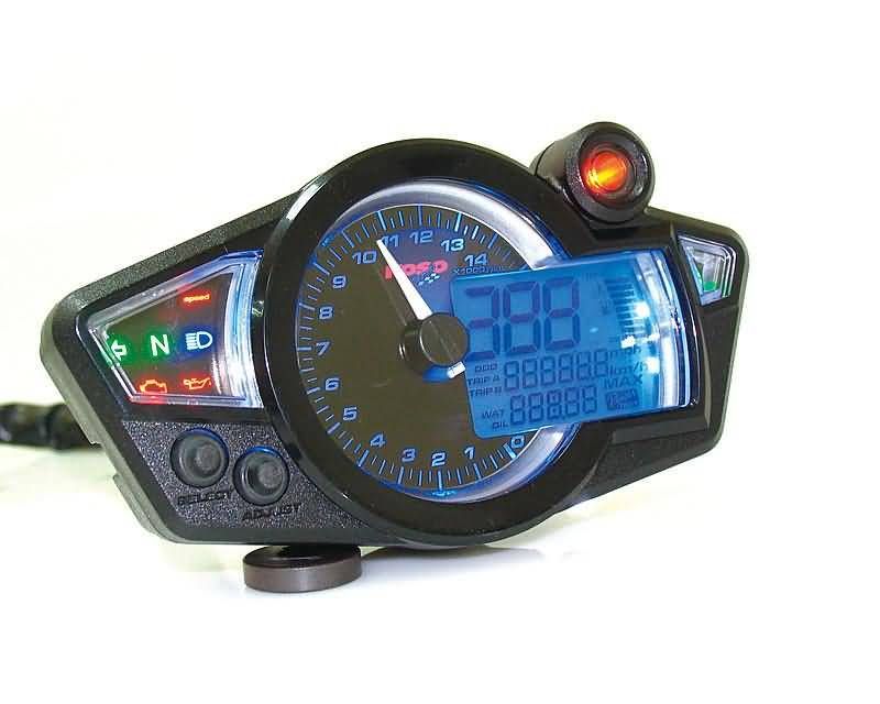 Obrázok z Tachometer multifunkčný Koso RX1N GP Style modré podsvietenie