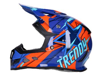 Obrázok z prilba Motocross Trendy T-902 Dreamstar modrá / oranžová - veľkosť L (59-60)