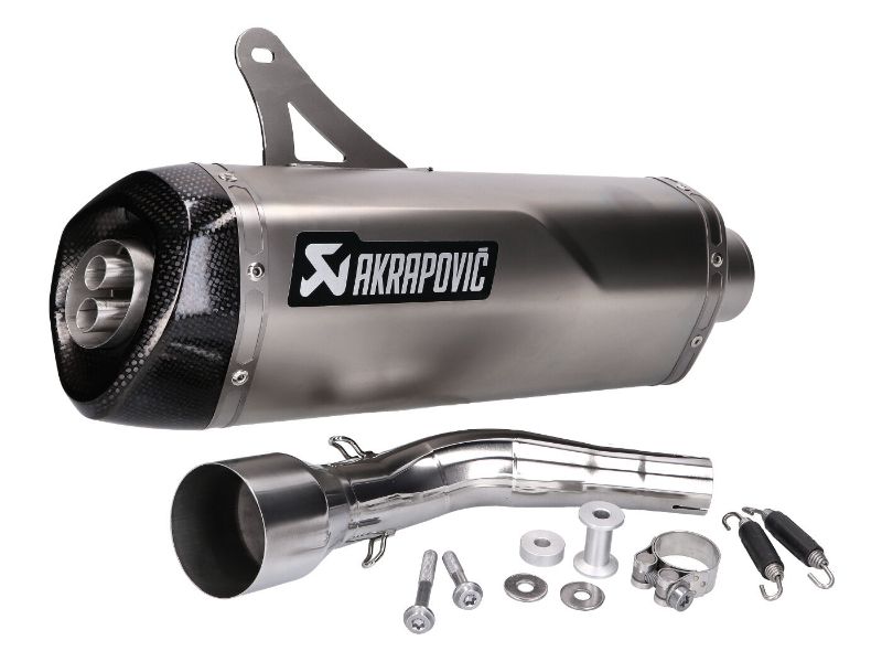 Obrázok z výfuk Akrapovic Slip-On Line SS strieborný pre Vespa GTS, GTV 125, 250, 300 E3, E4