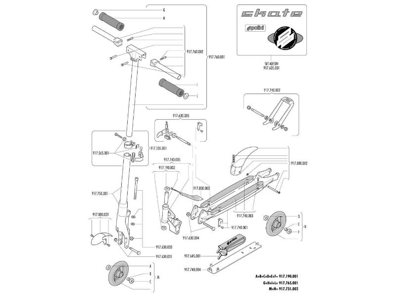 Obrázok z folding mechanism pre Polini Skate City Roller