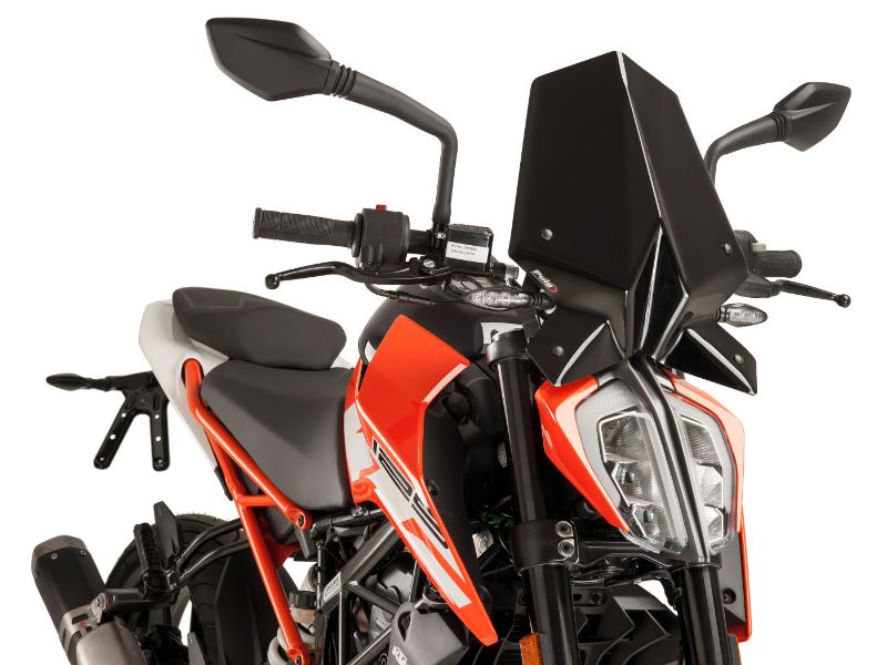 Obrázok z Plexi štít Puig New Generation Sport čierna farba KTM Duke 125, 200, 390 17-