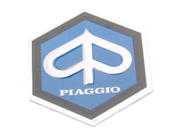 Obrázok z predný plast emblem / nápis Piaggio 25x30mm aluminum pre Vespa PX, PE 80, 125, 200
