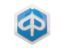 Obrázok z emblem / nápis Piaggio hexagonal 42x48mm pre zátka  pre Piaggio Beverly, Carnaby, X7, X8, X10