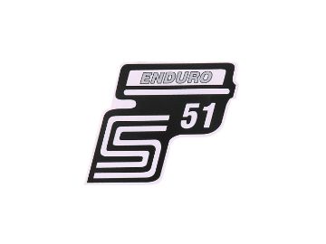Obrázok z Nápis - emblem - samolepka S51 Enduro strieborná pre Simson S51