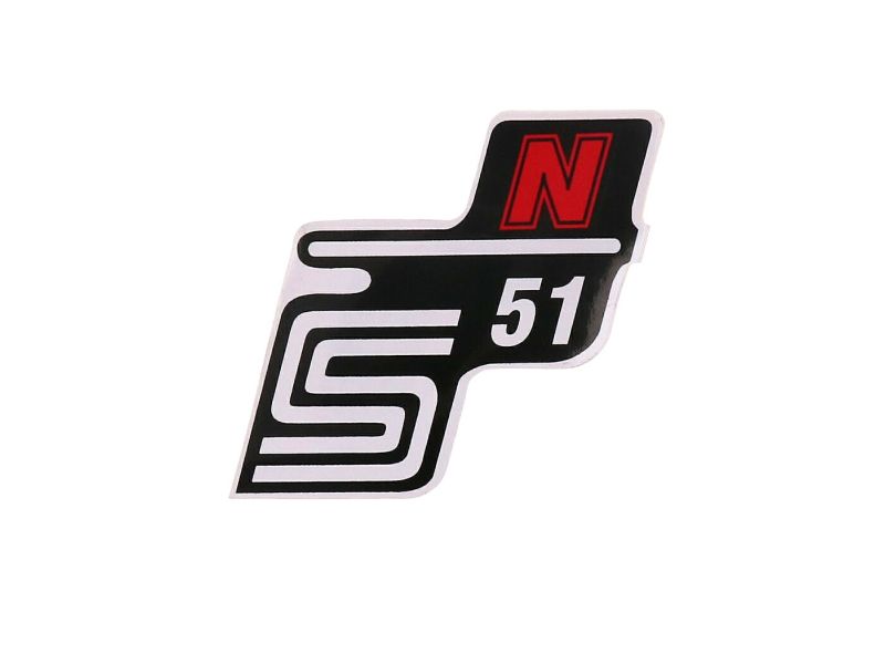 Obrázok z Nápis - emblem - samolepka S51 N červená farba Simson S51