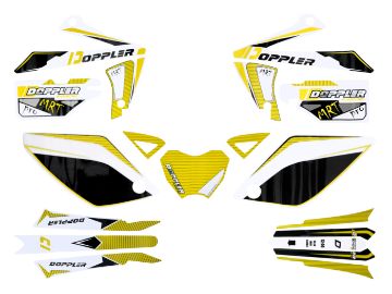 Obrázok z Samolepky sada Doppler biela čierna žltá  Rieju MRT