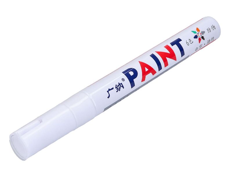 Obrázok z pneumatika marker pen biela farb.