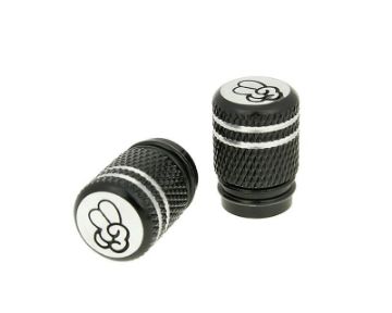 Obrázok z čiapočky ventilov Peace elox aluminum - čierna farba - univerzal 