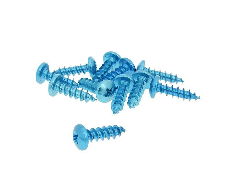 Obrázok z skrutky kapotáže aluminum modrá farba - sada 12 ks - M6x20
