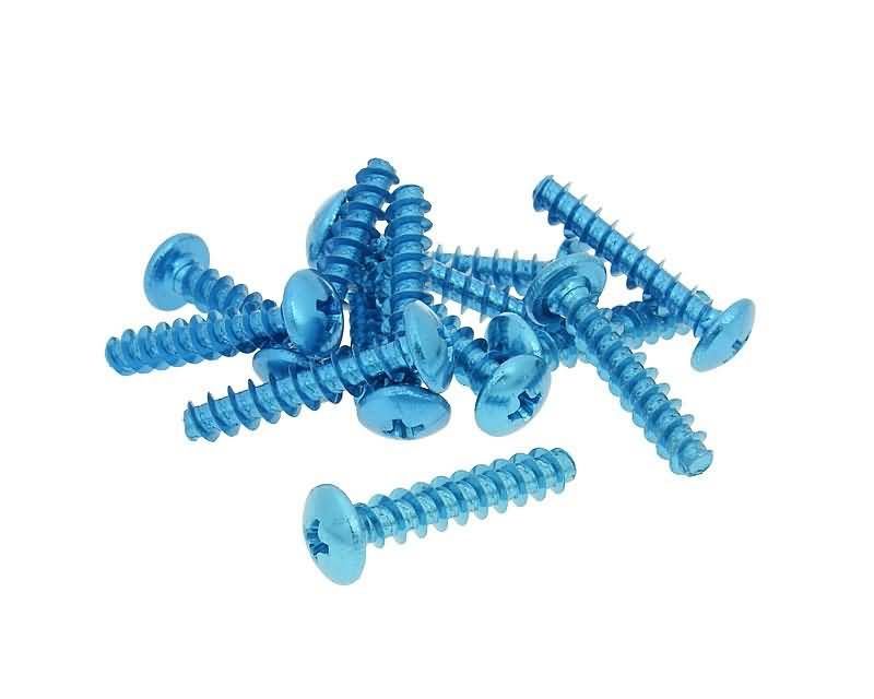 Obrázok z skrutky kapotáže aluminum modrá farba - sada 12 ks - M6x30