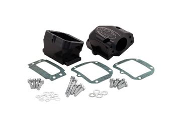 Obrázok z príruba sania SIP Performance 6-klapková čierny elox pre Vespa 125 VNA-TS, 150 VBA-Super, 160 GS, 180 SS, Rally, PX80-200, PE, Lusso, T5