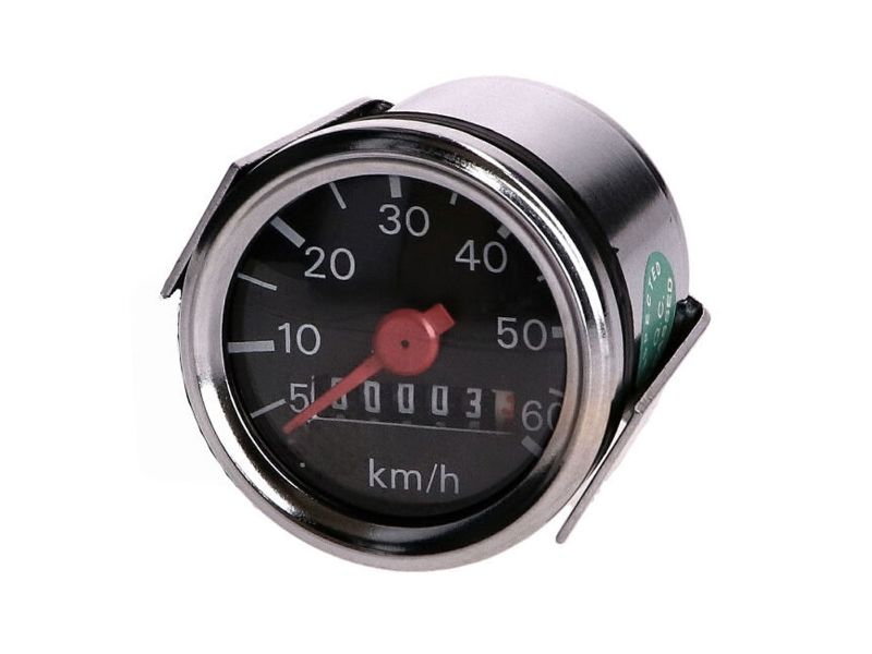 Obrázok z tachometer univerzal 60km/h čierna farba Puch, Herkules, Simson