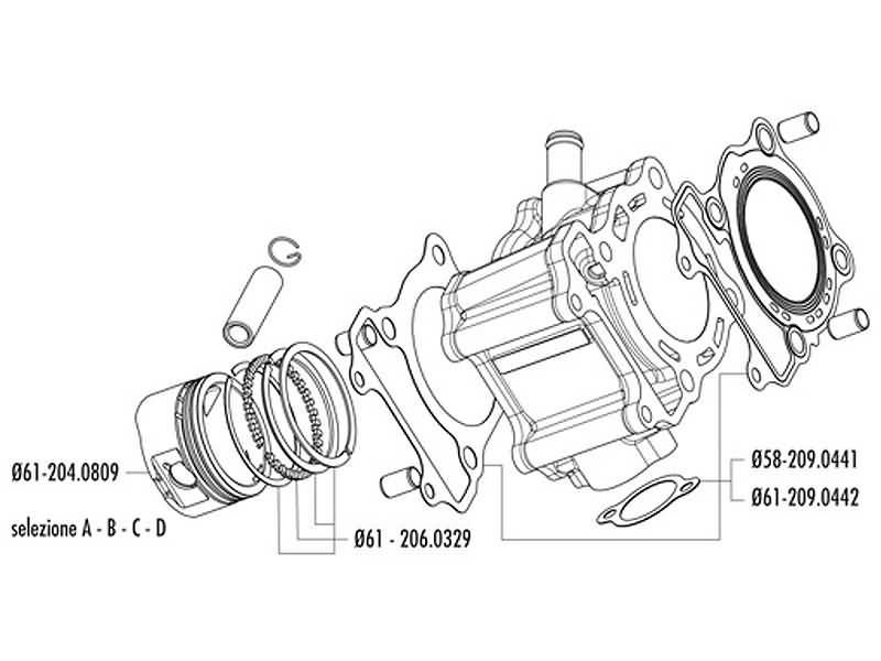 Obrázok z valec sada Polini aluminum 169cc pre Honda 150cc LC