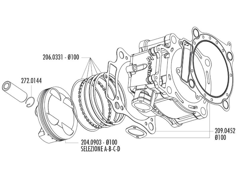 Obrázok z valec sada Polini aluminum sport 490cc 100mm pre Honda CRF 450 02-05