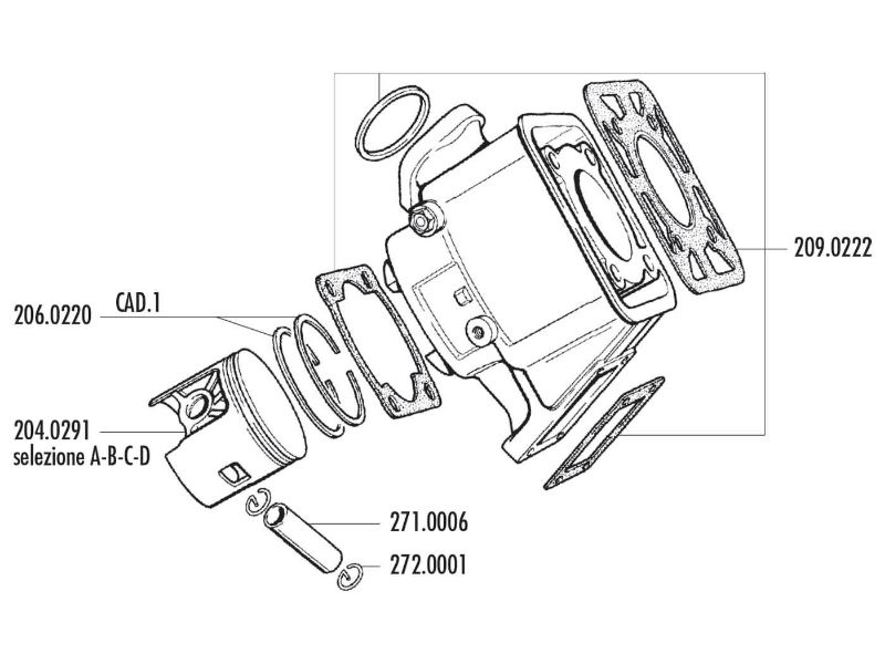 Obrázok z valec sada Polini aluminum sport 100cc Yamaha DT 80 LC