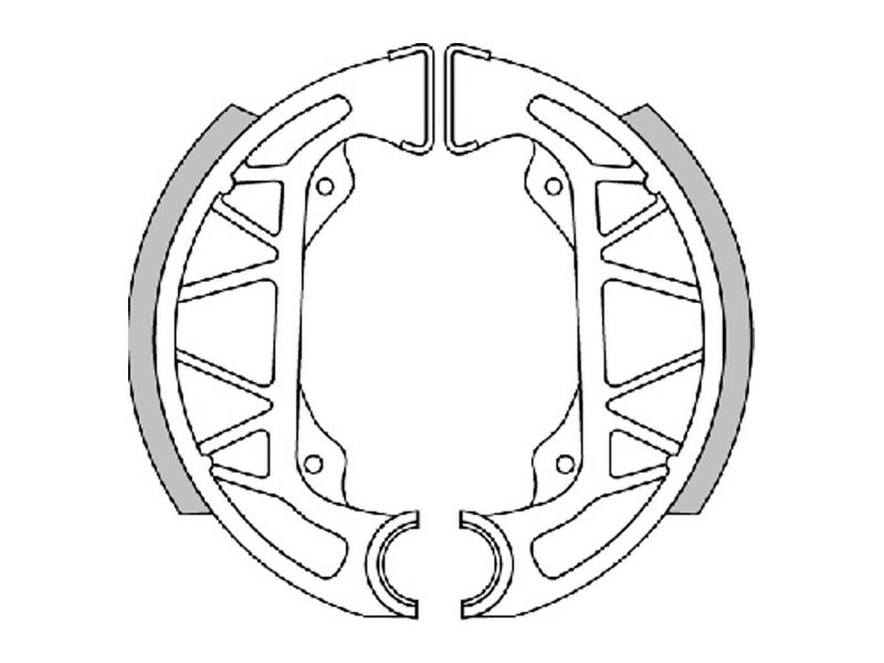 Obrázok z brzdové obloženie sada Polini 100x20mm s pružinami pre bubnovú brzdu pre Piaggio Free, NRG, TPH/Typhoon 50, Zip Base 25/50