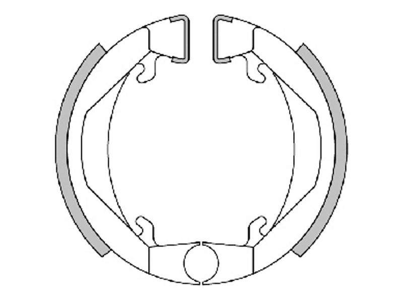 Obrázok z brzdové obloženie sada Polini 80x18mm s pružinami pre bubnovú brzdu pre Honda Camino, Peugeot 103, 104, Puch Maxi