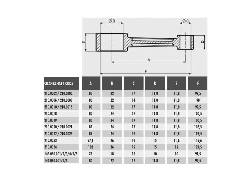 Obrázok z kľukový hriadeľ Polini Evolution 2 80mm / 12mm pre Minarelli horizontal