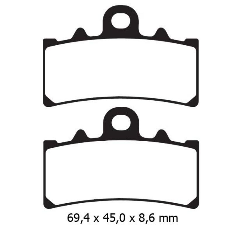 Obrázok z brzdové platničky Naraku sintered, predn.pre KTM Duke, RC 125, 200, 390